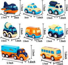 Load image into Gallery viewer, 9 Pack Cars Toys for 1 2 3 4 5 Years Old Toddlers Boys and Girls Gift
